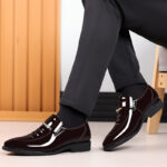 Men’s Patent Leather Oxford Shoes – Business Formal Pointed Toe Loafers - Image 3
